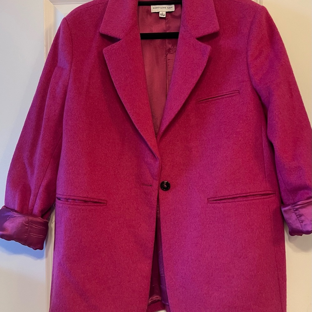 Something Navy Pink Blazer Tailored Oversized Fit - Picture 2 of 4